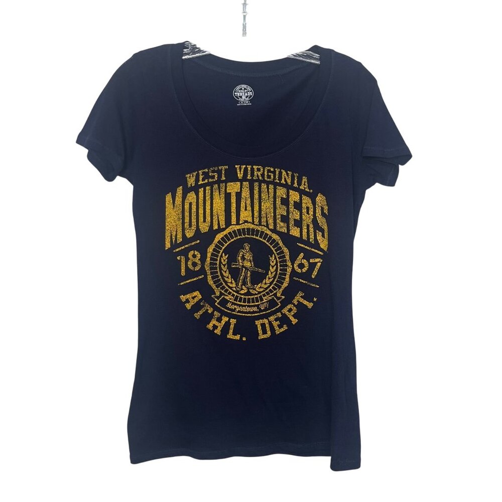 West Virginia Mountaineers Graphic Tshirt Womens Small Blue Fanwear